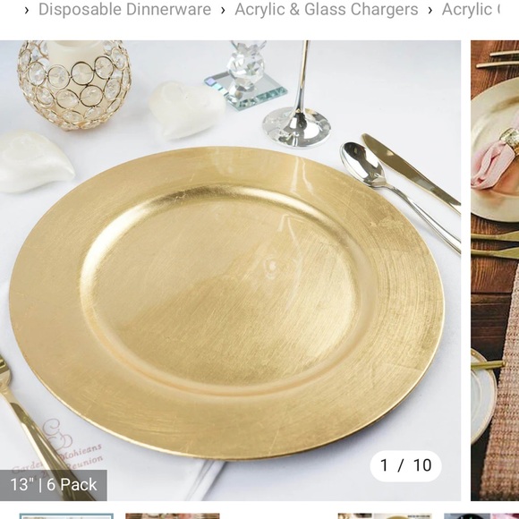 Dining Gold Charger Plates Poshmark